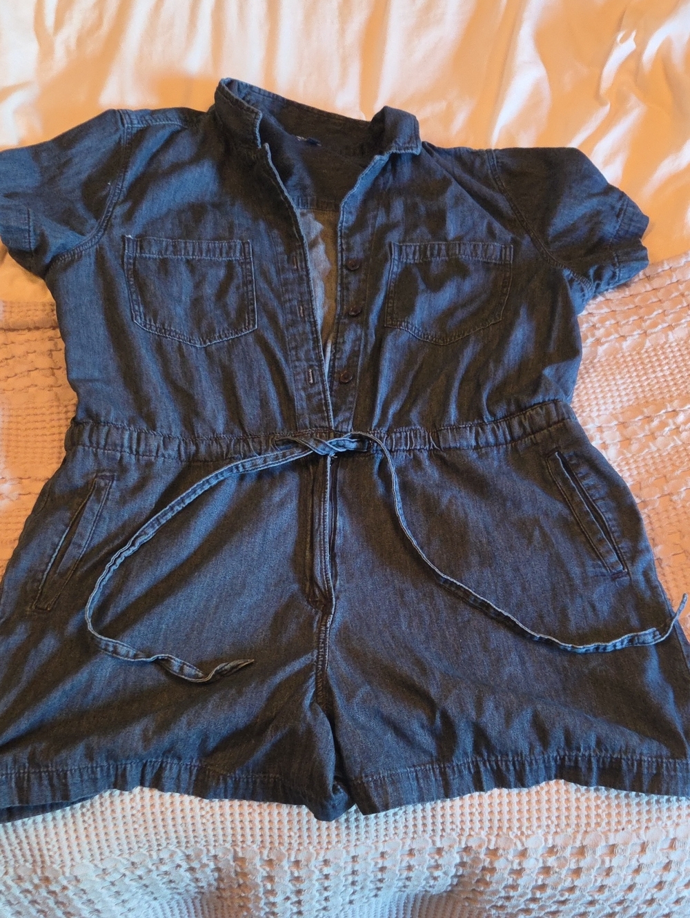 Gap Dark Blue Denim Short One-Piece Romper Xl